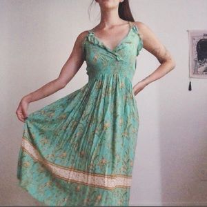 Long turquoise vintage sun dress